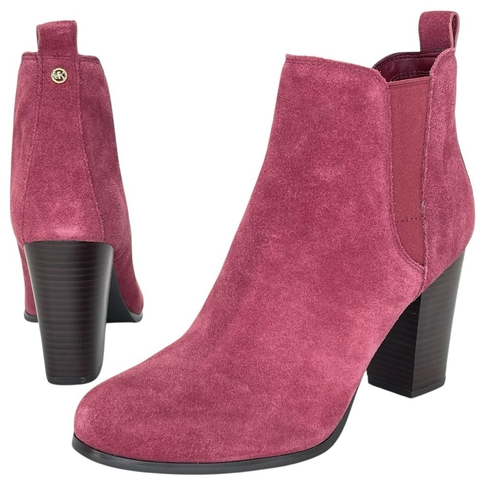 Michael Kors Evaline Mulberry Suede Leather Womens Ankle Boots Size 9.5M - Picture 9 of 12